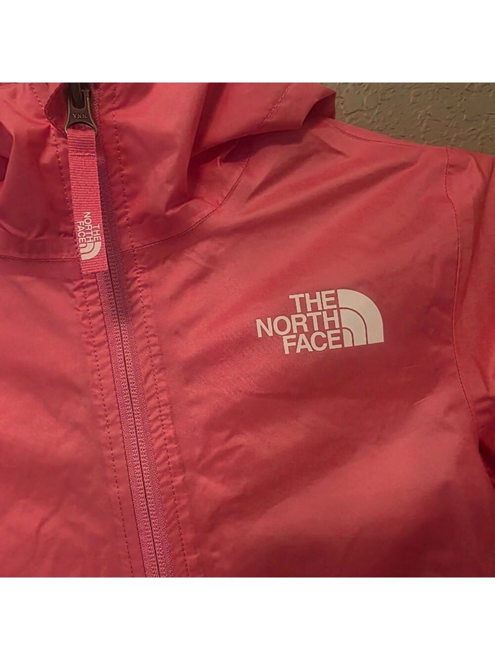 The North Face Girls Pink Dryvent Hooded Windbreaker Rain Jacket 10 12 - EUC - Picture 2 of 5